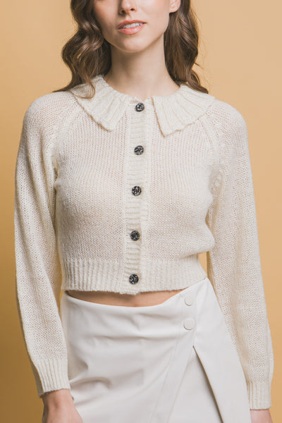 Short collard sweater - Off White