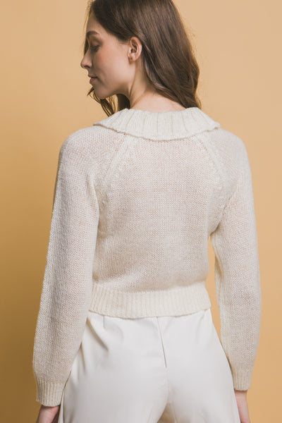 Short collard sweater - Off White